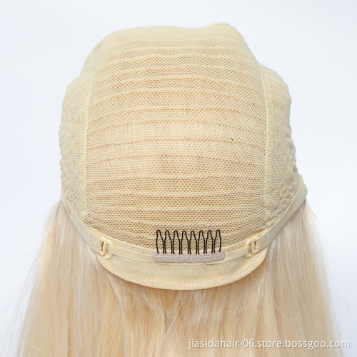Short Blonde Bob with Bang None Lace Virgin Cuticle Aligned Lacefront Braided For Black Women Wig Human Hair
